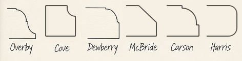 Wood profiles Overby, Cove, Dewberry, McBride, Carson, Harris