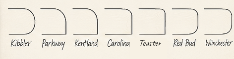 Wood profiles Kibbler, Parkway, Kentland, Carolina, Teaster, Red Bud, Winchester
