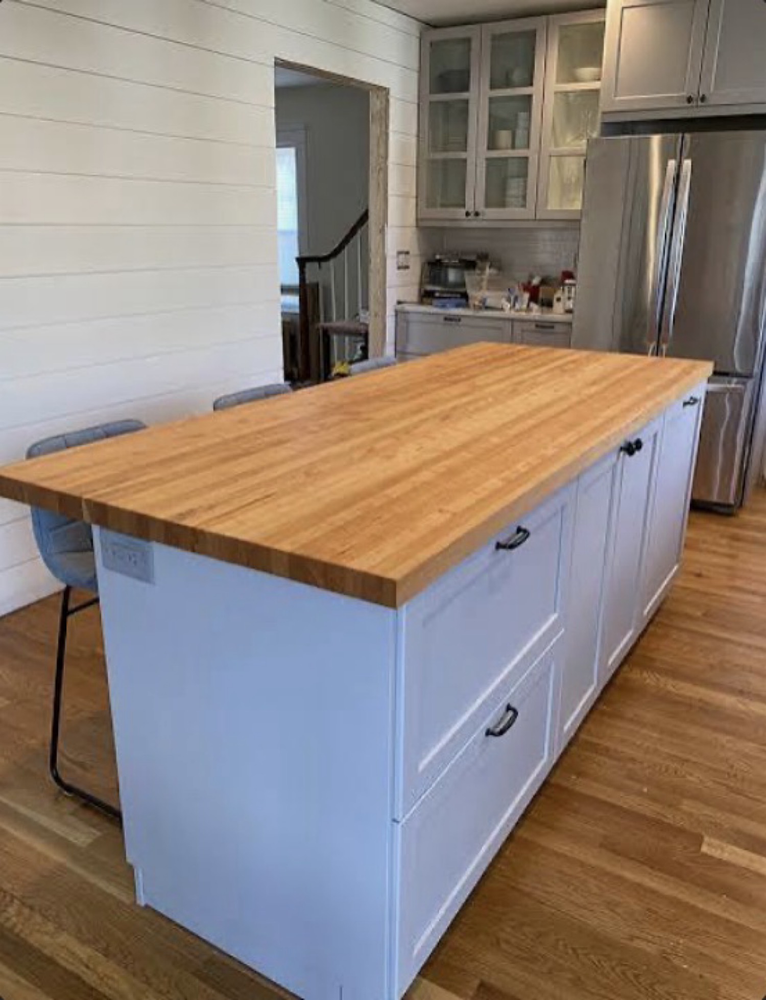 Cherry wood countertop island